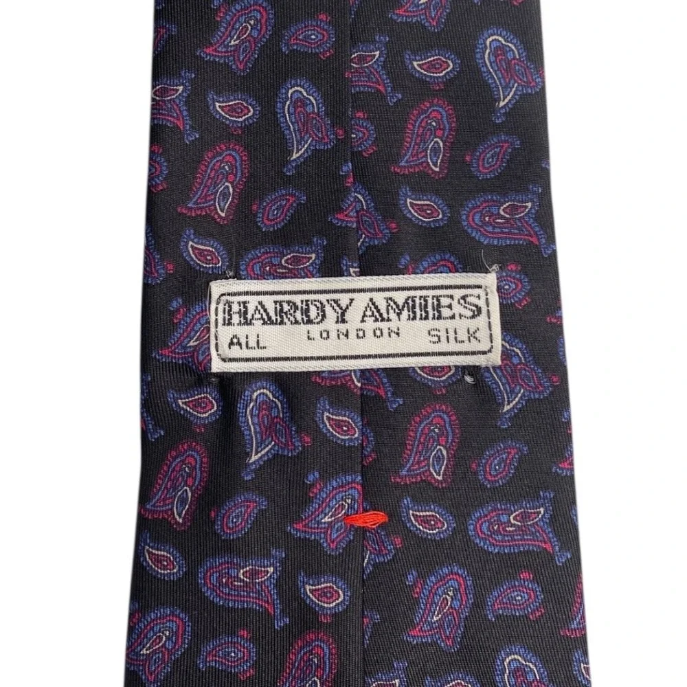 Hardy Amies London Silk Necktie Mens Paisley Pattern Business Formal‎ A20Q